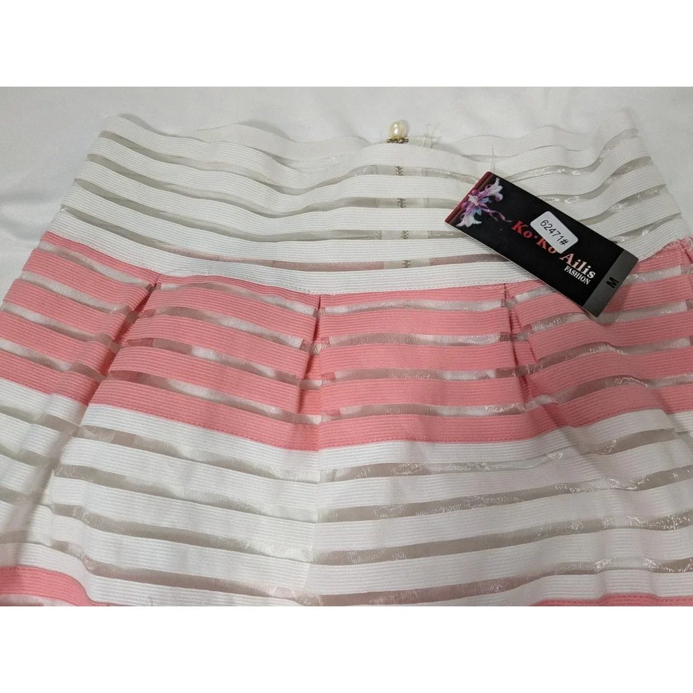 Women's‎ Ko Ko Ailis Fashion Pink And White Skirt - Size Medium